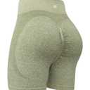 RUNNING GIRL Seamless Workout Gym Shorts for Women Scrunch Butt,High Waist Tummy Control Athletic Biker Running Shorts(DK3088Light Green,XL)