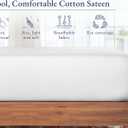 California Design Den Twin Fitted Sheet Cotton Sateen, Durable All-Around Elastic, Head Side/Foot Side Indicators, Twin Bottom Sheet Only (Bright White)