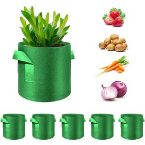 5-Pack 20 Gallon Grow Bags Heavy Duty Thickened Nonwoven Fabric Pots with Handles, Plant Grow Bags for Vegetables/Flower/Plant/Fruits, Green