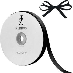 JaoZuyard Black Grosgrain Ribbon 3/8 Inch X 50 Yards Black Grosgrain Ribbon for Crafts Gift Wrapping Hair Accessories Wedding Decor Sewing and Bow Making Holiday Decoration Gift Ribbons