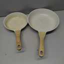 SENSARTE Nonstick Frying Pan Skillets, White Ceramic Coating Omelette Pans, Healthy Cookware Chef's Pan, Free of PTFE & PFAS (8+10 Inch)