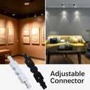 White Track Connector for H Track System, H Type Track Lighting Accessories,H Track Adjustable Connector for 3-Wire-1 Track Rail