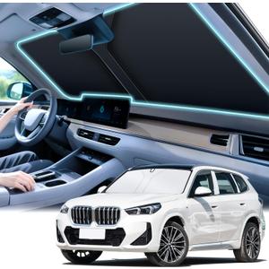 SINGARO Universal 300T Car Windshield Sun Shade, Foldable Reflective for Windshield & Window Shades with Overlapping Design, Car Interior Accessories (64.5" L x 33" W) (Big SUV)