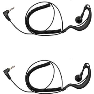 Listen Only Earpiece 3.5mm G Shape for Law Enforcement Kenwood Baofeng Motorola Yaesu Two Way Radio Walkie Talkie Police Security and Law Enforcement Use 2 Pack