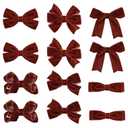12 Pcs Brown Velvet Ribbon Hair Bows for Little Teen Toddler Baby Girls Kids 3in Small Fall Dress Bow Alligator Clips Everyday Give Thanks Party outfit Decoration Accessories Gift