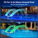 Pool Fountain with Lights | Solar Pool Fountain for Above Ground & Inground Pools,Solar Lights with Remote, Adjustable Sprinkler for Relaxation & Cooling 6-15 Degrees (White)
