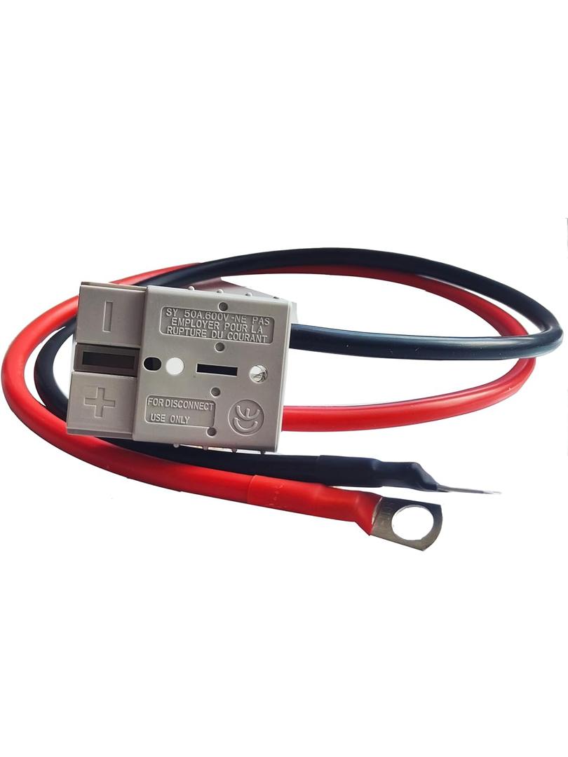 8AWG Cable with 50A Connector, M8 Terminal,Quick Connectors Power Transfer forBoat, RV, Electric Forklift Charging Plug Cable-1.64ft