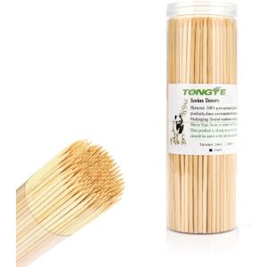 [200 PCS] 6 inch Bamboo Skewers, Premium Wooden Skewers Without Splinters, Skewers for Grilling, BBQ, Appetizer, Fruit Kabobs, Chocolate Fountain, Cocktail Toothpicks, and Food Skewer Sticks.