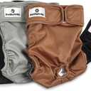Pet Parents Washable Dog Diapers (3pack) + Extendrs of Durable Doggie Diapers, Premium Dog Diapers Female (Small, Natural)