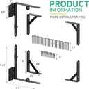 Gate Corner Brace Bracket Anti Sag Gate Kit with Self-Locking Gate Latch, Gate Frame Kit for Wooden Fence/ Corral Gates/ Driveway Gates/ Shed Doors/ Wood Windows, 2 Pack