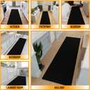 Ottomanson Hallway Runner Rug 2'7" x 12' Non Slip Solid Area Rugs Easy to Clean Laundry Rug Runner Durable & Pet Friendly Floor Carpet Runners for Hallways Entryway Living Room Kitchen, Black