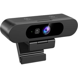 4K Webcam for PC, AI Auto Framing, Picture-in-Picture, USB Webcam with 2x Noise Reducing Mics, Auto Light Correction, 5X Zoom, 92FOV, Plug and Play, Ideal for High-end Meeting, Video Calling