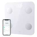 Wyze Scale S, Scale for Body Weight, Digital Bathroom Scale for Body Fat, BMI, Muscle, and Heart Rate, Body Composition Analyzer with App, Batteries Included, Bluetooth, 400 lb, White