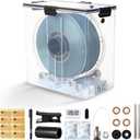 3D Printer Filament Storage Box, Dual-Outlet Airtight Dry Box with Ball-Bearing Spool Holder for Continuous Printing, Moisture-Proof Dispenser Compatible with 1.75mm 2.85mm PA Nylon TPU ABS PLA PETG