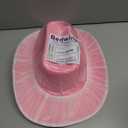 Bedwina Pink Cowgirl Hat for Women & Girls - Felt Western Cowboy Hat with White Trim & Adjustable Chin Strap - Bachelorette, Dress-Up, Rodeo, Costume Accessory, Party Favor, Themed Events (Pink)