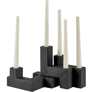 Danya B. Contemporary Black Metal 2-Piece Stacking Candelabra Taper Candle Holder Set
