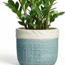 9.8 Inch Plant Pot - Ceramic Pots for Plants with Drainage Hole, Boho Plant Pots for Indoor Outdoor Plants, Decorative Round Planters, Porch Office Home Decor, Housewarming Gifts, Blue