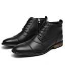 Arkbird Men's Dress Boots Genuine Leather Cap Toe Ankle Boot with Side Zipper for Casual Business Formal Wear, Size 7