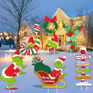 6PCS Large Christmas Yard Signs Stakes Outdoor Decorations, Outdoor Christmas Decorations Yard Christmas Decorations for Christmas Lawn Garden Decorations