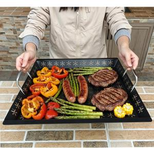 Vegetable Grill Basket for Outdoor Grill - 18.9"*16.5"Extra Large XXXL Heavy-Duty Veggie Grilling Basket, Non-stick Enamel Coating, Grilling Accessories for Grills and Vegetables