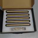 SALISENG-5 Pack Wooden Kitchen Cabinet Pulls,5 Inch Brass Dresser Drawer Handles, Modern Furniture Pulls for Cupboard Wardrobe Closet Cabinet Hardware