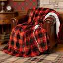 Red Christmas Electric Heated Blanket 50"x60", Fast Heated Throw with 8 Hours Auto Off/8 Heats Levels, Soft Plaid Sherpa with ETL Certification, Gifts for Adults Keep Warm in Home Office