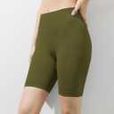 SIXIM Seamless Biker Shorts for Women, High Waisted Workout Compression Yoga Shorts Gym Running Active Fitness Shorts (Green, L)