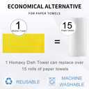 Homaxy 100% Cotton Terry Kitchen Towels(Yellow, 13 x 28 inches), Checkered Designed, Soft and Super Absorbent Dish Towels, 4 Pack
