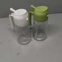 TrendPlain 16oz/470ml Glass Olive Oil Sprayer for Cooking  2 in 1 Olive Oil Dispenser Bottle for Kitchen Gadgets and Air Fryer Accessories, Salad, BBQ - White & Green