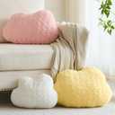 Cloud Pillow, Decorative Cloud Shaped Throw Pillow for Couch Bed, Cotton Fill, Cozy Plush Cushion for Bedroom Living Room Home Decor (Goose Yellow, 14.9 x 11.4 Inches)