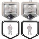 Tutor Auto 2-Pack T-Handle Latches, Truck Bed Tool Box Latch with Highly Polished Stainless Steel Locks, Gaskets, and 4 Keys - for RV, Camper, Truck, Trailer, Toolbox