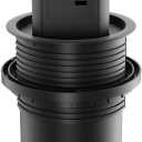 Pop Up Outlet - 4-Inch Hole, 4-AC Outlet, 20W USB C, 15W Wireless Charging, 2-USB Port,Desktop Recessed Grommet Power Outlet For Kitchen Island Countertop, 6 Ft Cable, Black