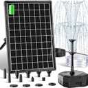 Biling 6.5W Solar Pond Filter with Battery Backup, 300L/H Solar Water Fountain Pump with 8 Nozzles & PVC Tubing, Solar Powered Filter Box for Bird Bath, Garden Ponds, Fish Tanks & DIY Water Features