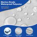 1200D Waterproof Boat Cover - Fits 17' to 19' ft Bass, V-Hull, Tri-Hull, Fish & Ski, Runabout Bowrider Boats - Heavy Duty Canvas Gray