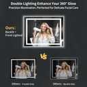 40"x30" LED Bathroom Mirror with Lights, Backlit + Front Lit with CRI>90, Lighted Mirror for Bathroom, Anti-Fog, Dimmable Brightness, 3 Colors, Memory Function, Shatterproof Tempered Glass