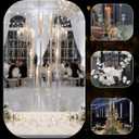 4PCS 8 Arms Clear Candelabra Candle Holder for Wedding Decorations,38.5 inches Tall Arcylic Candlesticks Holder with Shade for Table Dinner Party Valentines Day Fireplace Decoration