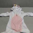 Baby Girls 3D Unicorn Angel Wings Hooded Zipper Romper Jumpsuit Christmas Outfits Clothes Pink White (12-18 Months)