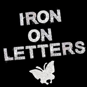 26 Pcs Iron on Letters with Butterfly Iron on Patch, Glitter Resin Rhinestone Letter Stickers, Crystal Iron on Letters for Clothing, A-Z Glitter Letter Stickers for Art & DIY Works