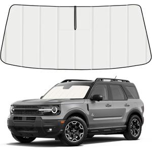 Windshield Sun Shade for Ford Bronco 2021-2025 2026, Front Window Visor Accessories, Folding Design Blocks Heat & UV Rays Maintain Cool Interior and Save Space
