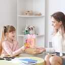 FYSUIMU Pink Bow Clear PVC Gift Bags Pink Coquette Bowknot Pencil Party Favor Bags with Handles Back to School Treat Tote Bag with Ribbon for First Day of School Birthday Baby Shower, 12 Pcs