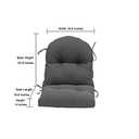 QILLOWAY Indoor Outdoor Seat Back Chair Pads Tufted Cushion, Spring/Summer Seasonal Replacement Cushions. (Set of 2, Dark Grey)