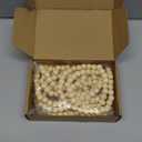 Christmas Wooden Bead Garland Wood Bead Garland Christmas Tree Decorations for Holiday Favors, 12 Feet(Wood Color)