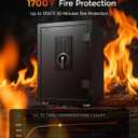 DAYI Fireproof Safe, 2.0 Cubic Feet Biometric Fingerprint Fire Proof Safes Box for Home Documents Money, Digital Touchpad Security Safe Dual Alarm System - DY-45FP