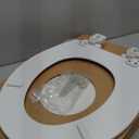 Mayfair Linden Slow Close Toilet Seat, Non Slip Heavy Duty Wood, Easy Install, Round, White
