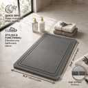 Stone Bath Mat – Diatomaceous Earth Quick Drying Non-Slip Bathroom Mat – Absorbent Diatomite Shower Mat, Durable & Easy to Clean, Modern, 23.6" x 15.3", (Slate Grey - Linea), 1'3" x 1'11"