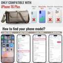 Strapurs Wallet Case Compatible with iPhone 16 Plus 6.7" RFID Blocking 10-Card Holder Soft PU Leather Magnetic Snap Shoulder Strap Zipper Pocket Phone Case Fit for iPhone 16 Plus - Desert Titanium