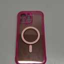 BERFY for iPhone 16 Pro Max Case, Compatible with MagSafe, Built-in Privacy Screen Protector and Camera Protection, Anti-Spy Full Body Shockproof Phone Case for 16 Pro Max 6.9", Clear Bright Pink