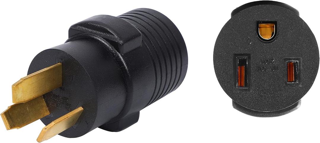 ONETAK NEMA 10-50P to 6-50R Compact 240V 50 Amp 3 Prong Male Plug to 3 Prong Female Receptacle Welder Welding EV Charger Power Cord Adapter