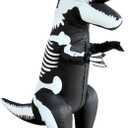PTS Inflatable Costume Adult, Blow Up LED Light Eyes Dinosaur Skeleton Costume for Halloween Inflatables Cosplay Party