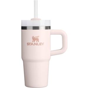 STANLEY Quencher H2.0 Tumbler with Handle and Straw 14 oz | Flowstate 3-Position Lid | Cup Holder Compatible for Travel | Insulated Stainless Steel Cup | BPA-Free | Rose Quartz 2.0